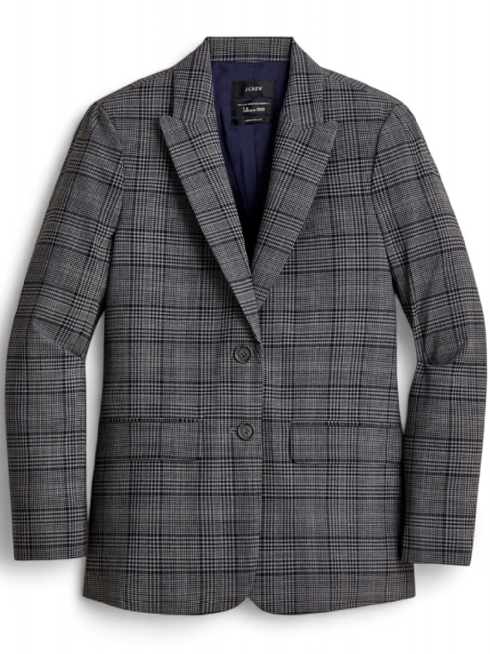 J. Crew Italian Stretch Wool Sommerset Blazer Size 6 Tollegno 1900 Glen Plaid